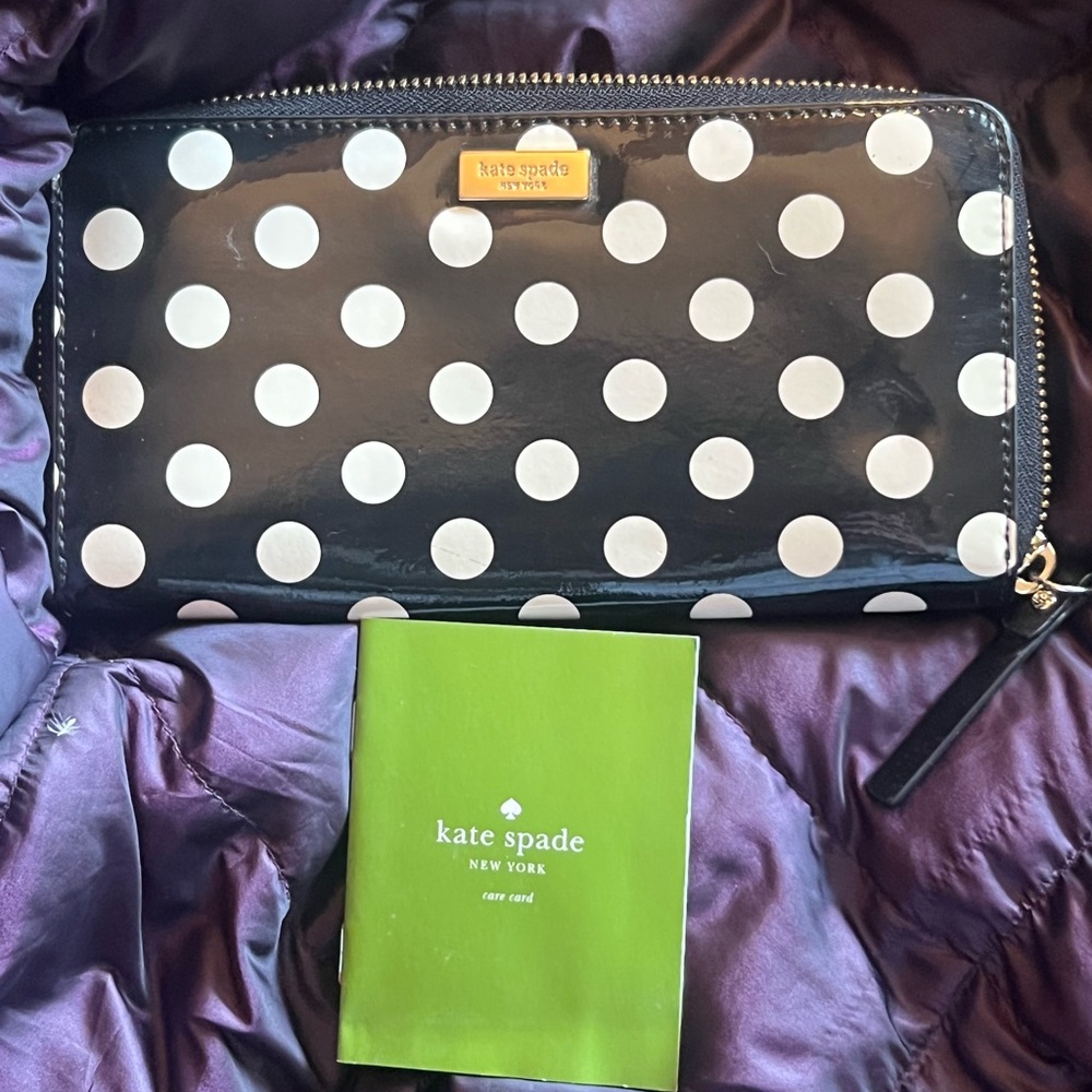 Kate Spade Black and White Polka Dot Clutch